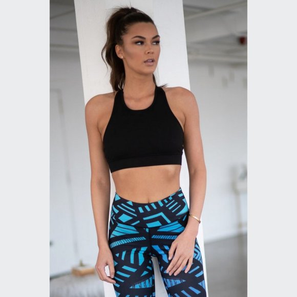 High Neck Sports Bra Black - Picture 2 of 5